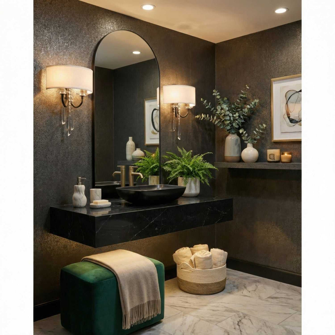 Barcelona Two Light Wall Sconce in Black Varaluz