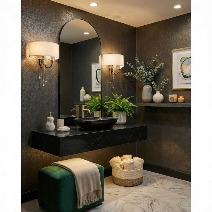 Barcelona Two Light Wall Sconce in Black Varaluz