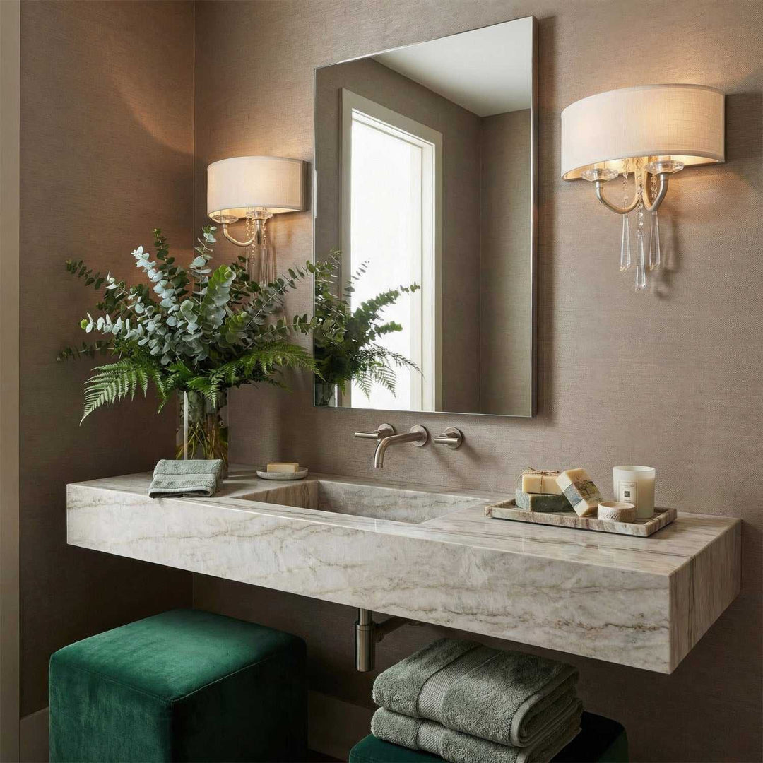 Barcelona Two Light Wall Sconce in Transcend Silver Varaluz