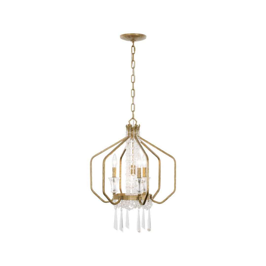 Barcelona Four Light Pendant in Brass Kisser Varaluz
