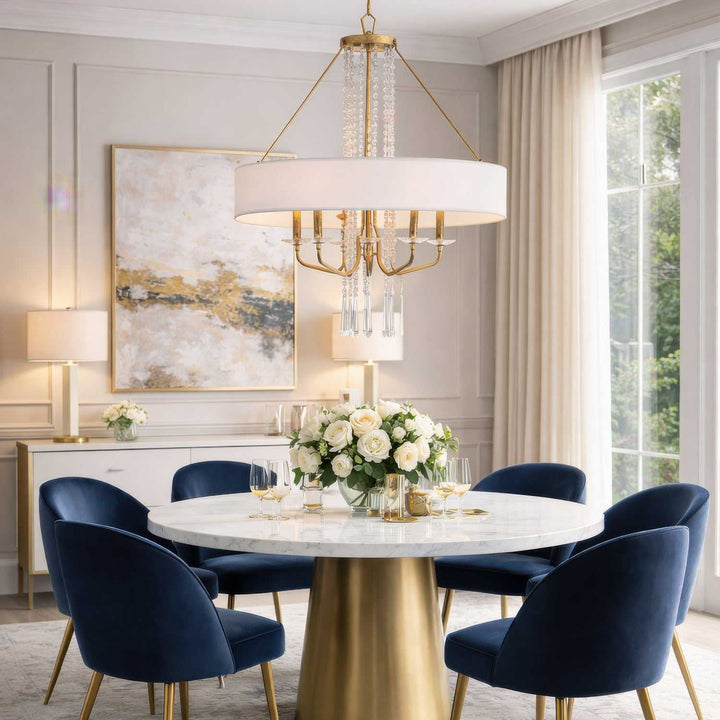 Barcelona Six Light Pendant in Brass Kisser Varaluz