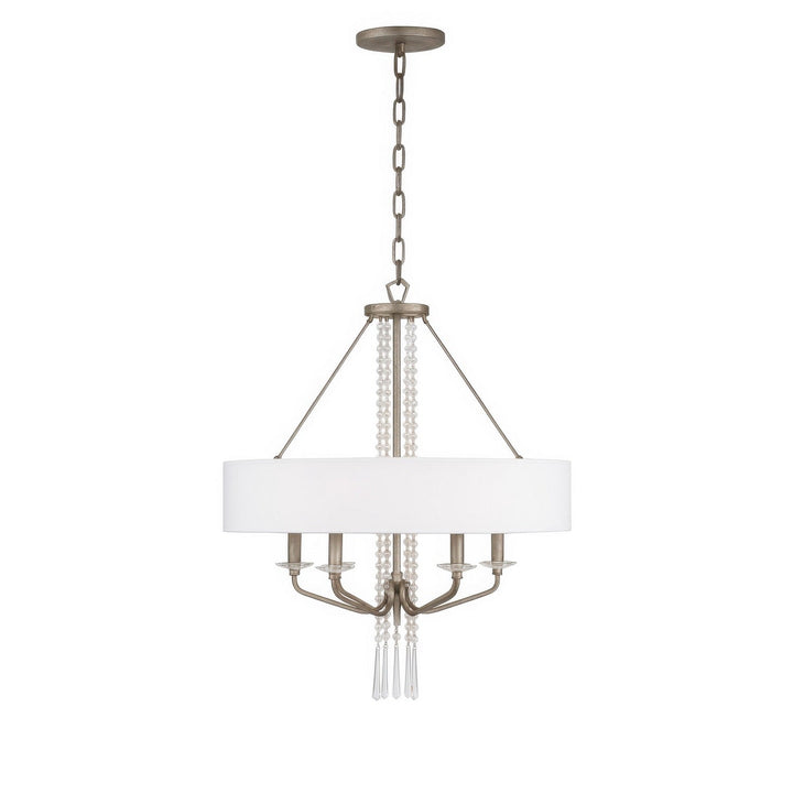 Barcelona Six Light Pendant in Transcend Silver Varaluz