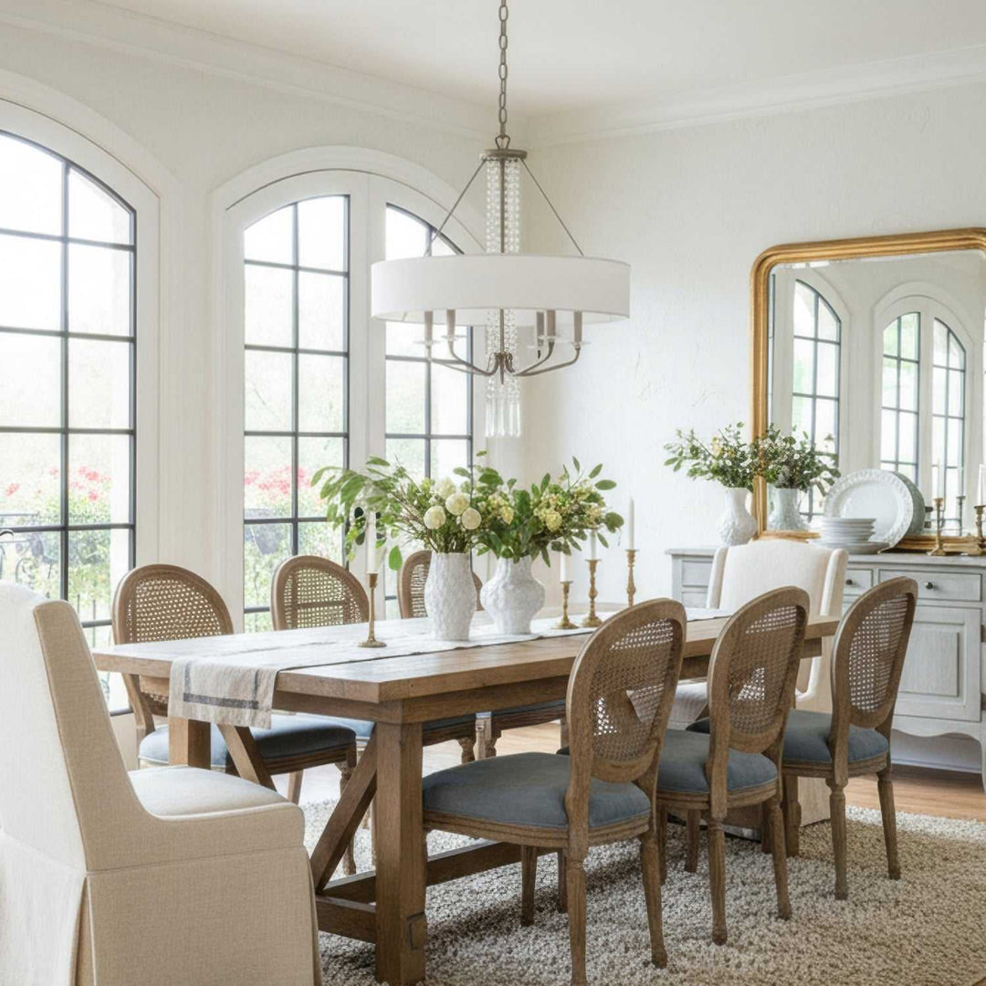Barcelona Six Light Pendant in Transcend Silver Varaluz