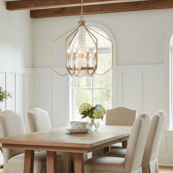 Barcelona Seven Light Pendant in Brass Kisser Varaluz