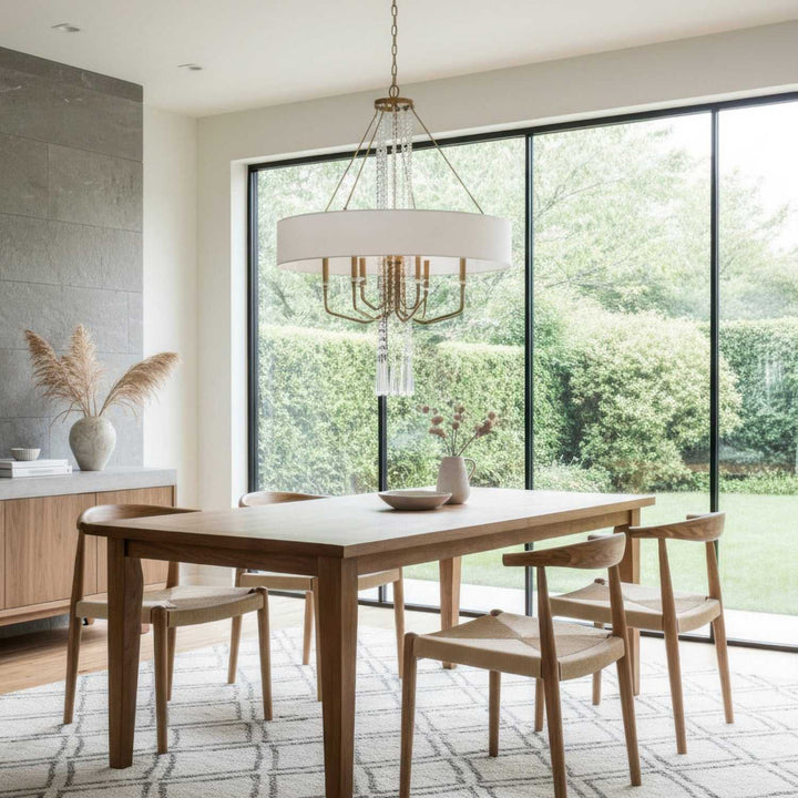 Barcelona Nine Light Pendant in Brass Kisser Varaluz