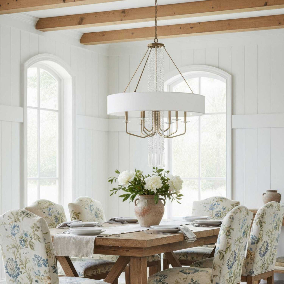 Barcelona Nine Light Pendant in Brass Kisser Varaluz