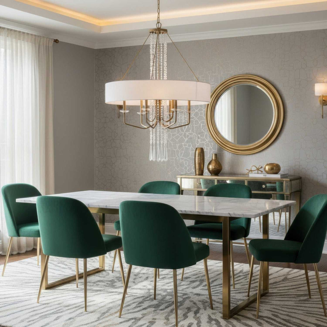 Barcelona Nine Light Pendant in Brass Kisser Varaluz