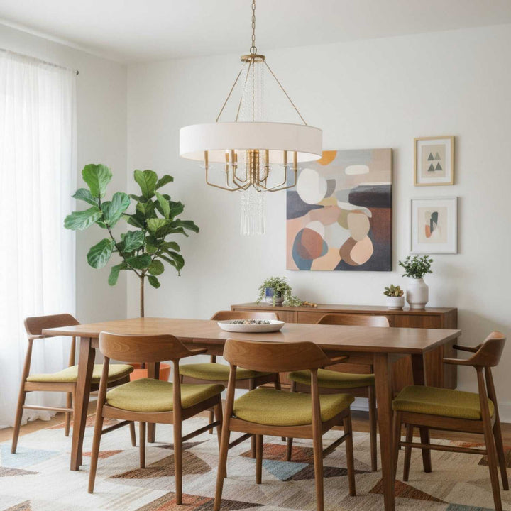 Barcelona Nine Light Pendant in Brass Kisser Varaluz
