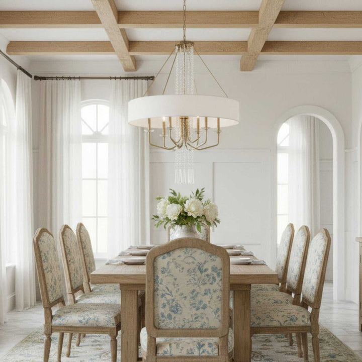 Barcelona Nine Light Pendant in Brass Kisser Varaluz