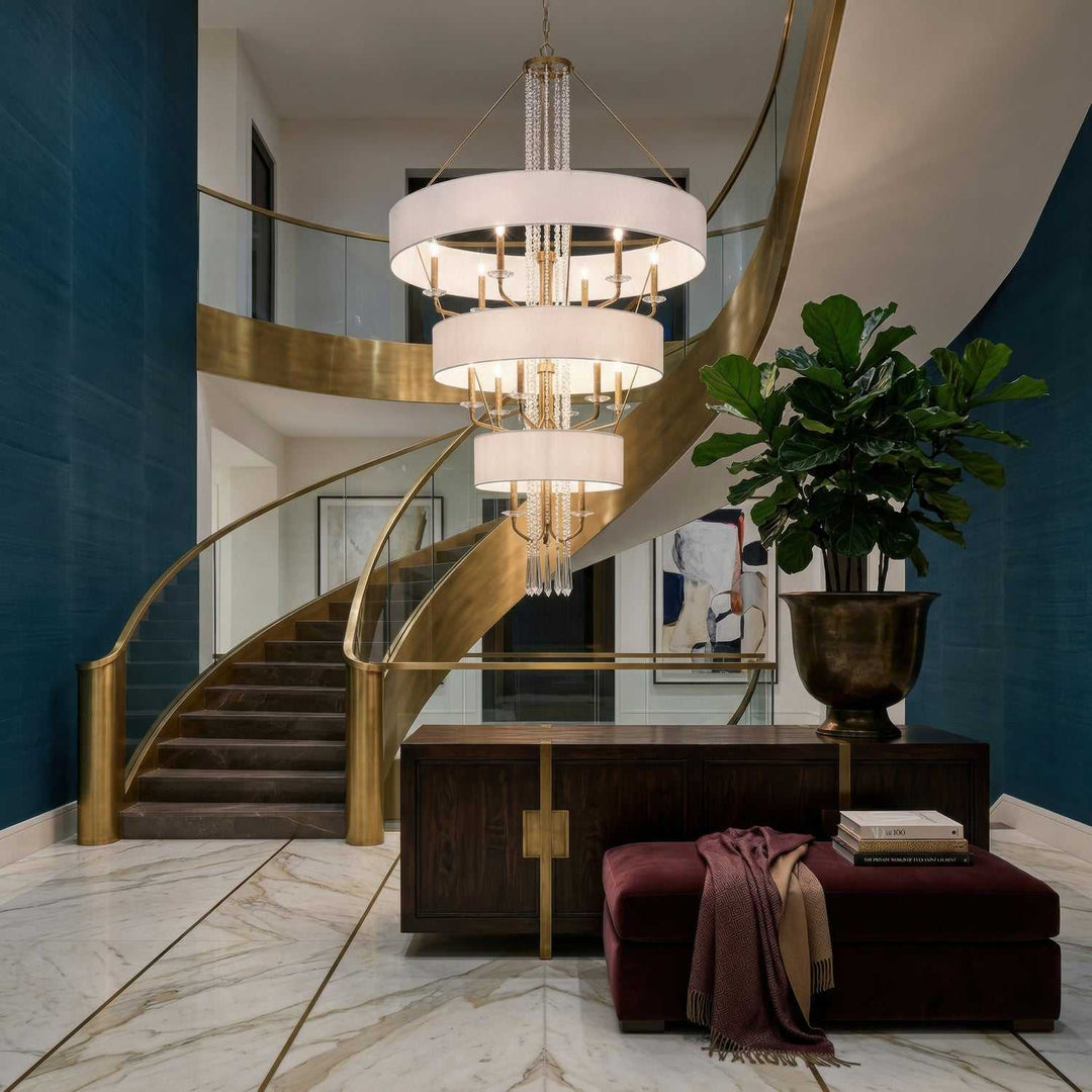 Barcelona 15 Light Pendant in Brass Kisser Varaluz