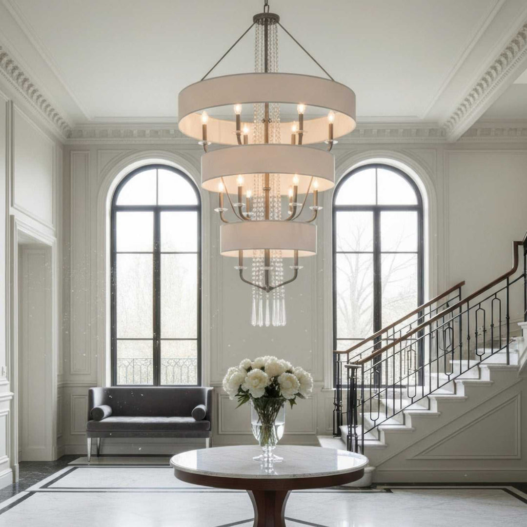 Barcelona 15 Light Pendant in Transcend Silver Varaluz