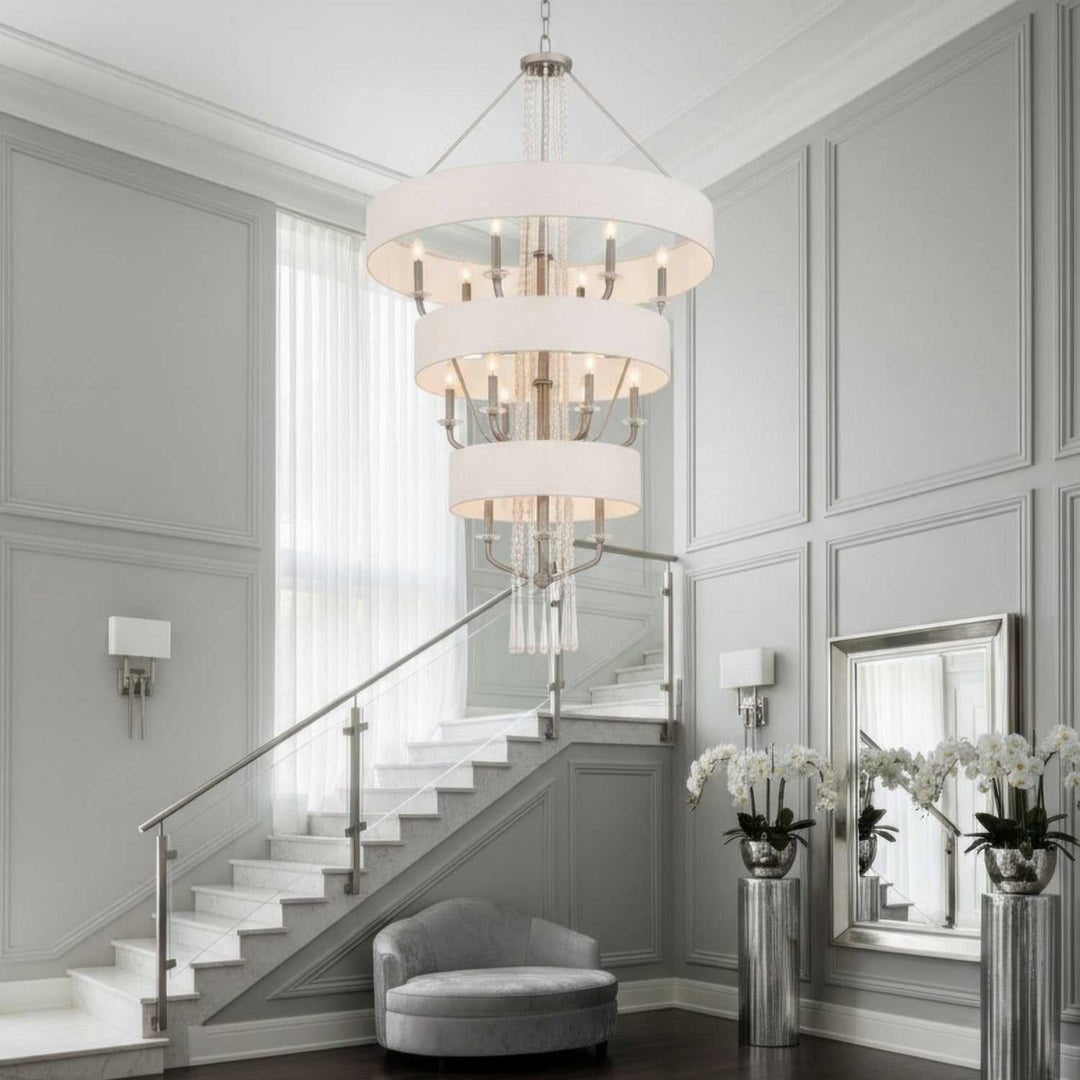 Barcelona 15 Light Pendant in Transcend Silver Varaluz