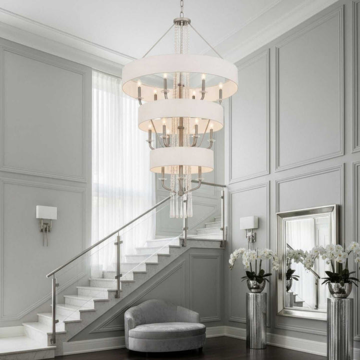 Barcelona 15 Light Pendant in Transcend Silver Varaluz