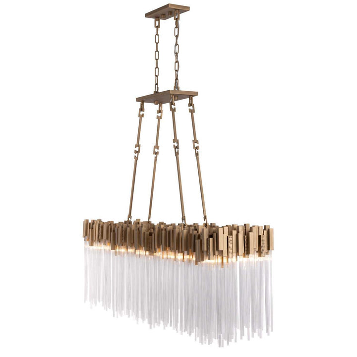 Matrix Ten Light Linear Pendant in Havana Gold Varaluz