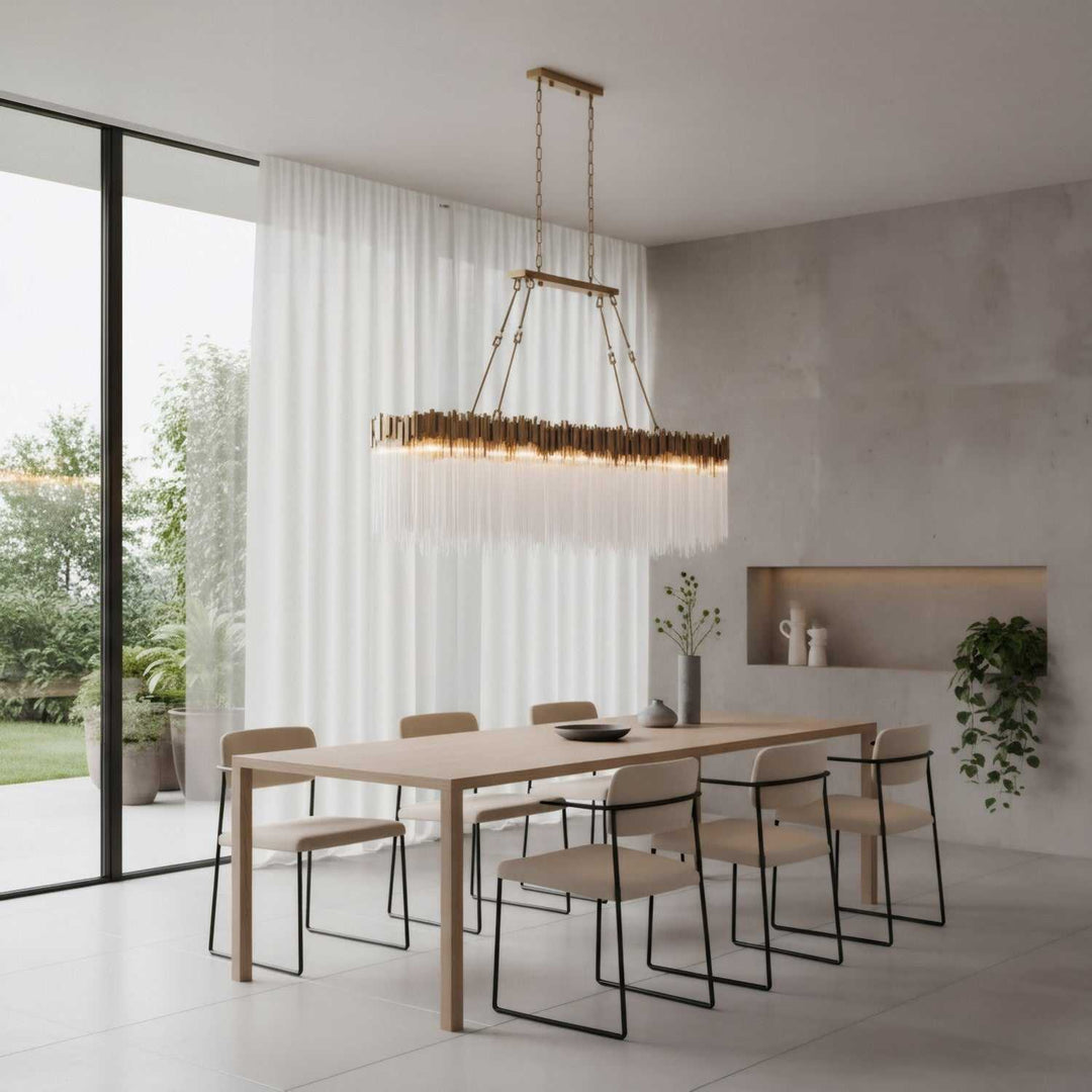 Matrix 12 Light Linear Chandelier in Havana Gold Varaluz