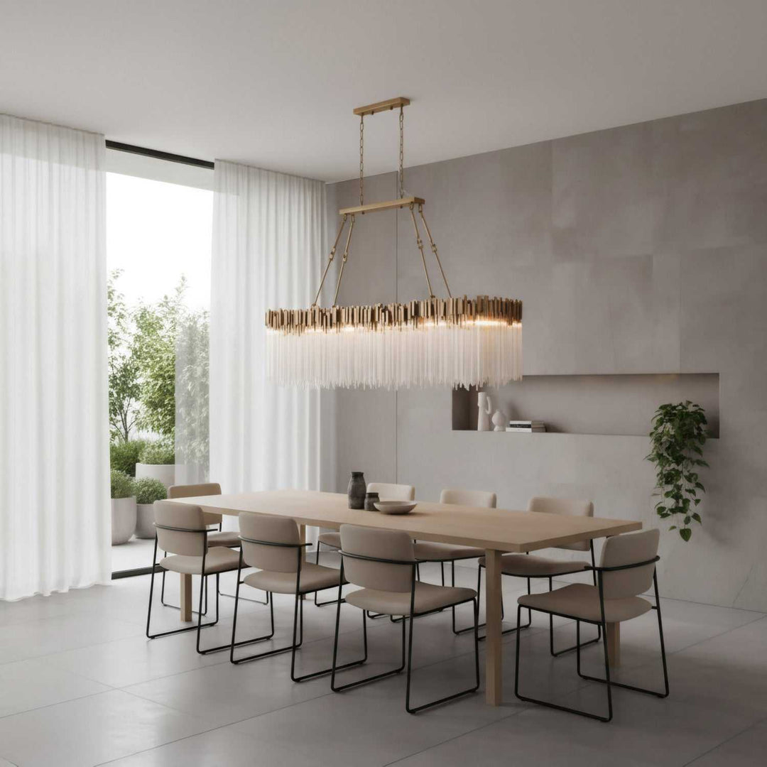 Matrix 12 Light Linear Chandelier in Havana Gold Varaluz
