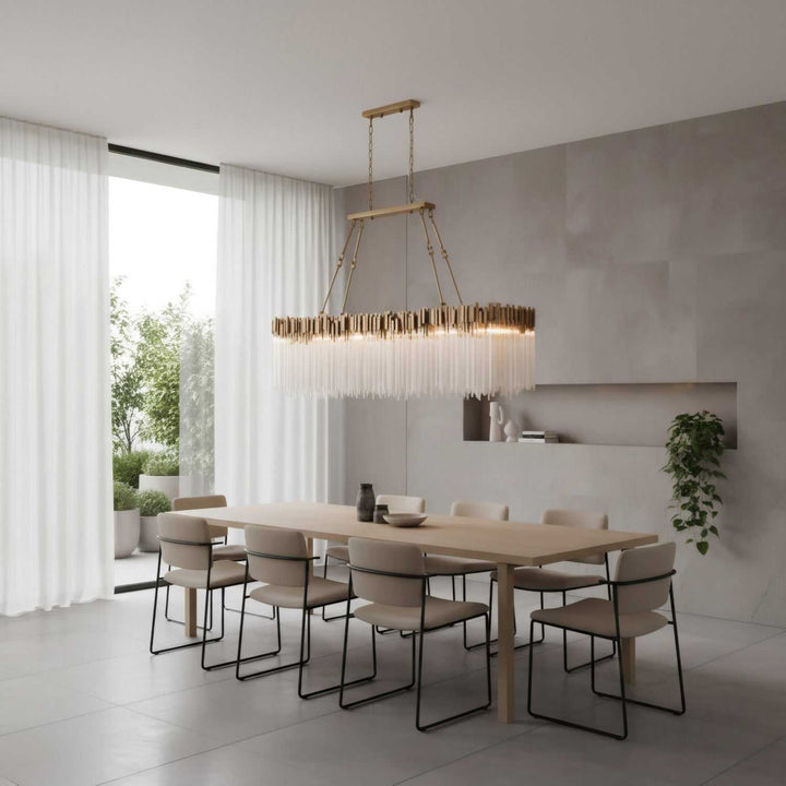 Matrix 12 Light Linear Chandelier in Havana Gold Varaluz