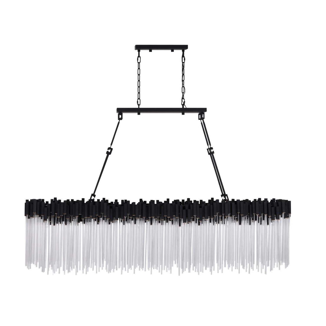 Matrix 12 Light Linear Chandelier in Matte Black/French Gold Varaluz