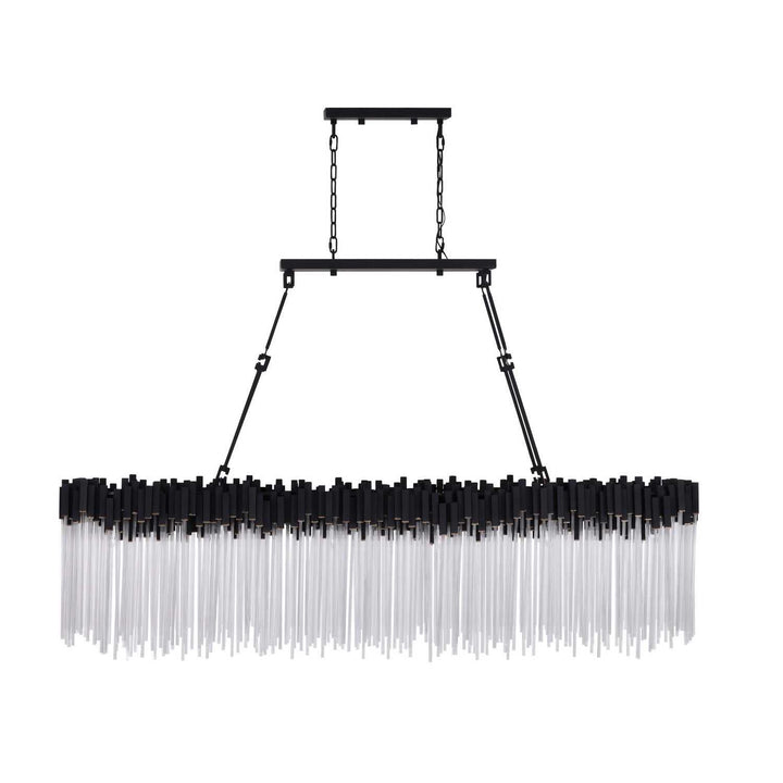 Matrix 12 Light Linear Chandelier in Matte Black/French Gold Varaluz