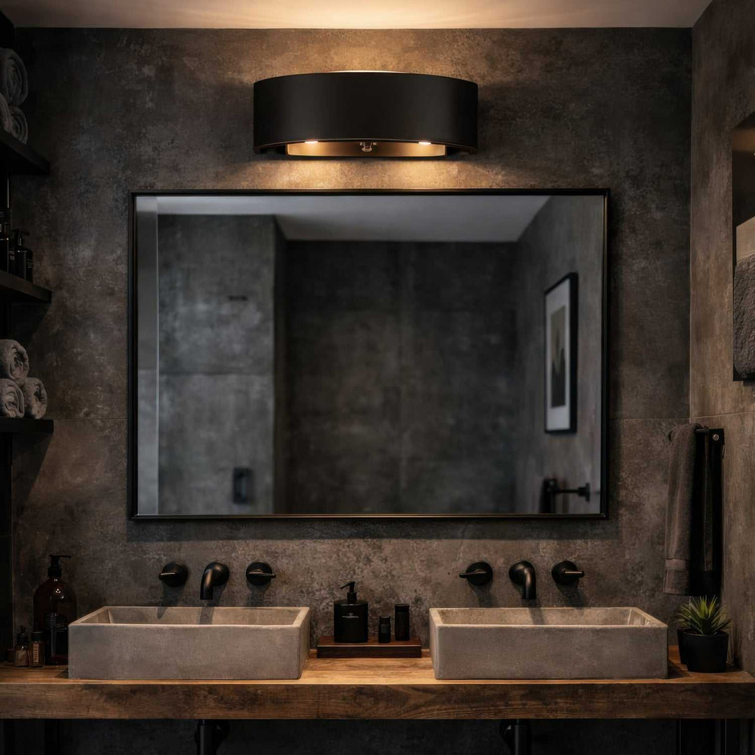 Cannery Two Light Bath in Dark Bronze / French Gold Varaluz