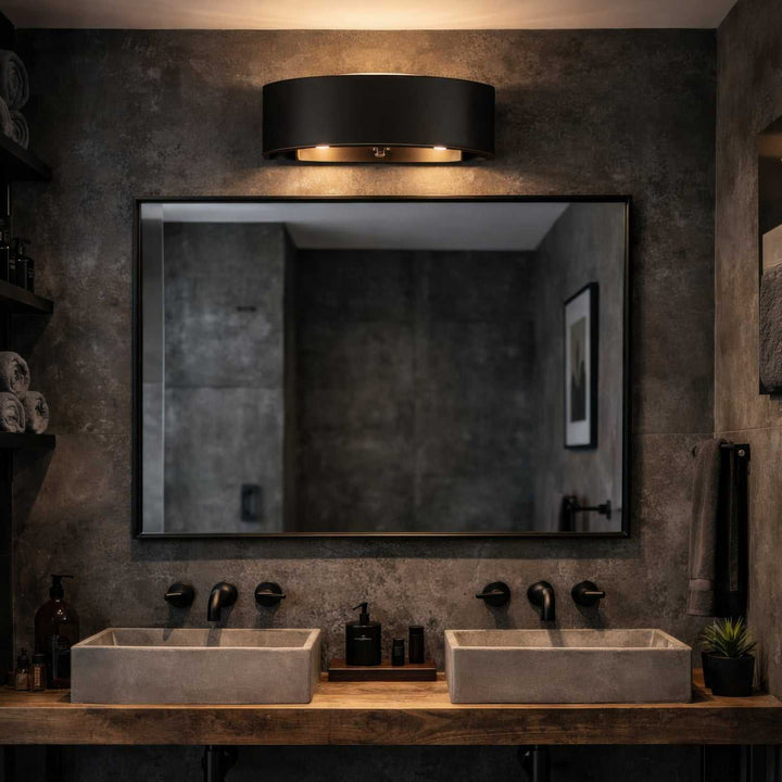 Cannery Two Light Bath in Dark Bronze / French Gold Varaluz