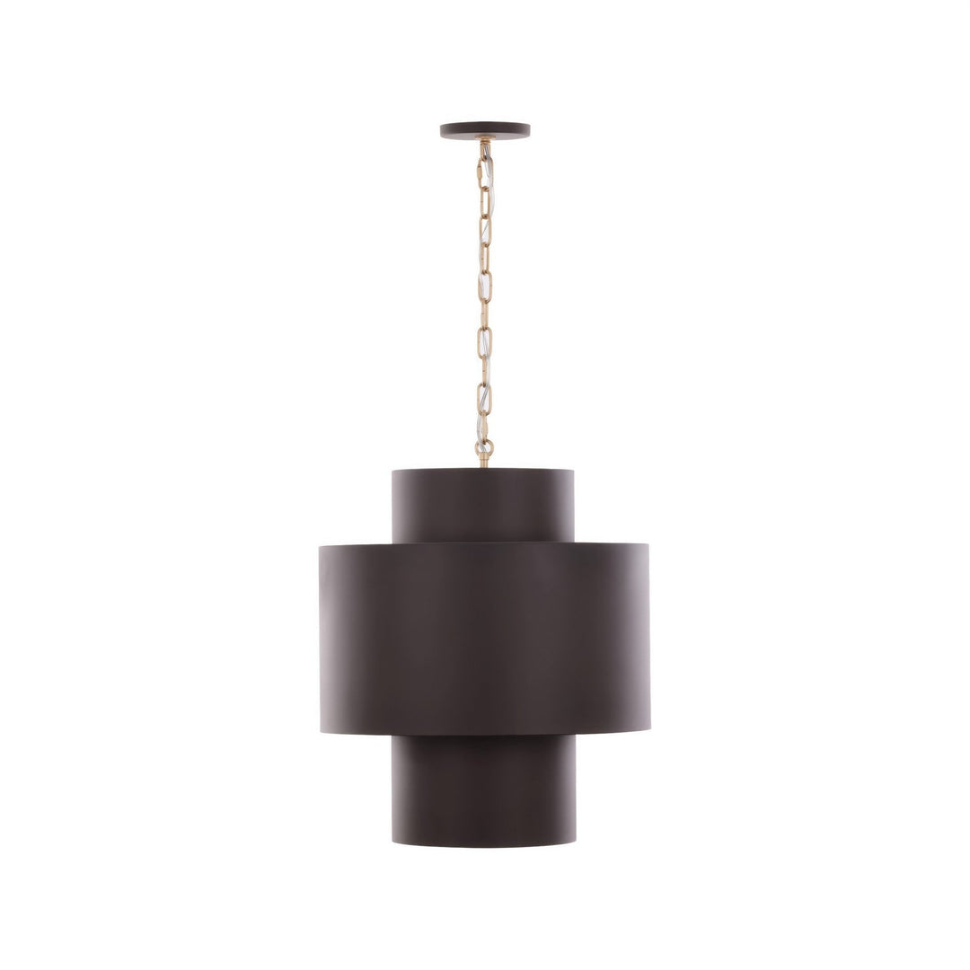 Cannery Four Light Pendant in Dark Bronze / French Gold Varaluz