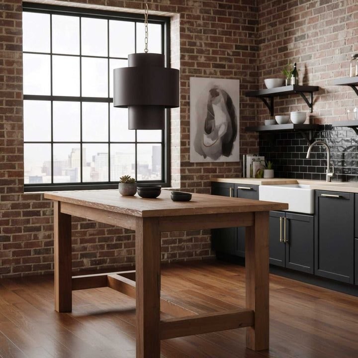 Cannery Four Light Pendant in Dark Bronze / French Gold Varaluz