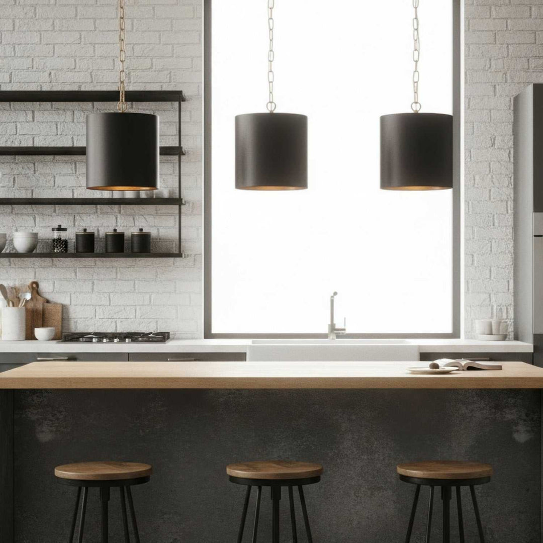 Cannery One Light Pendant in Dark Bronze / French Gold Varaluz