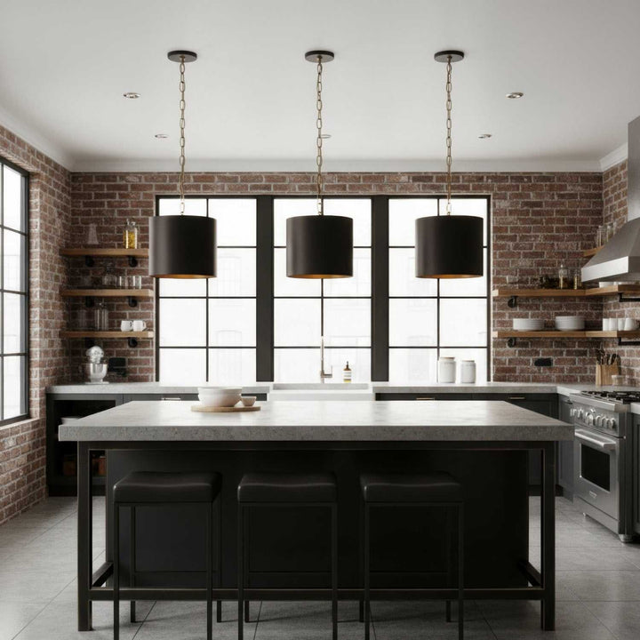 Cannery One Light Pendant in Dark Bronze / French Gold Varaluz