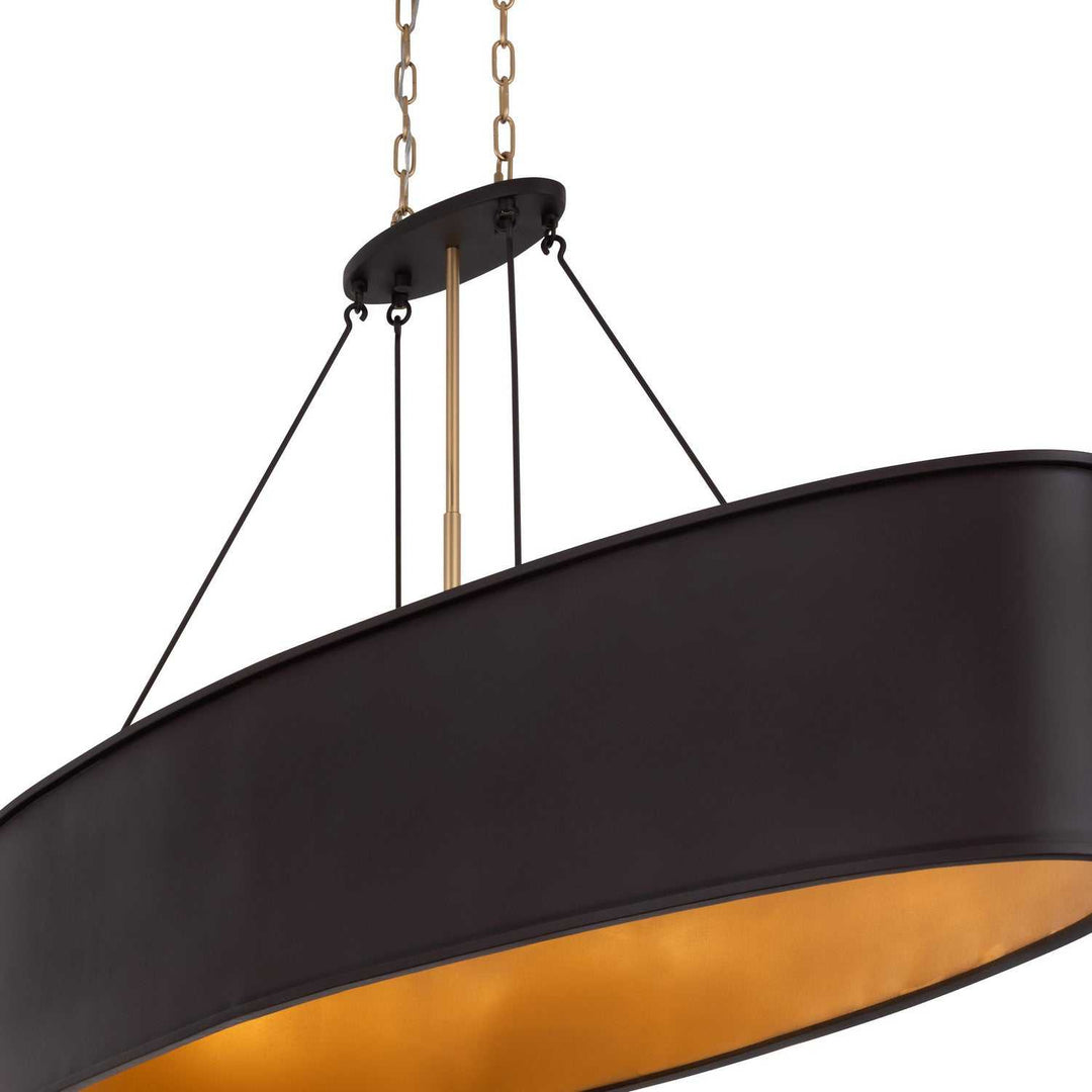 Cannery Five Light Linear Pendant in Dark Bronze / French Gold Varaluz
