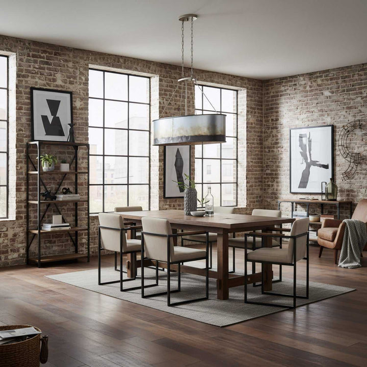 Cannery Five Light Linear Pendant in Ombre Galvanized Varaluz