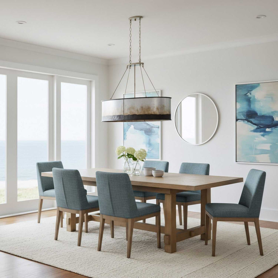 Cannery Five Light Linear Pendant in Ombre Galvanized Varaluz