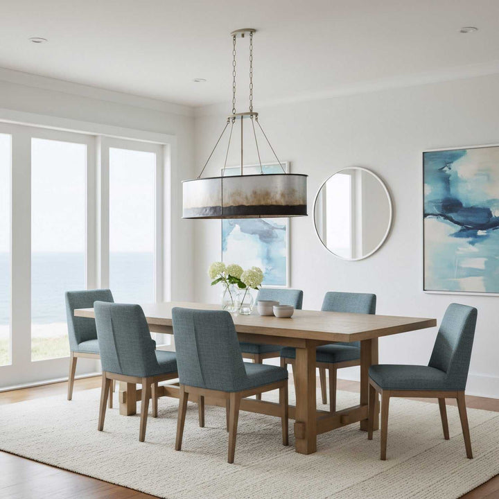 Cannery Five Light Linear Pendant in Ombre Galvanized Varaluz