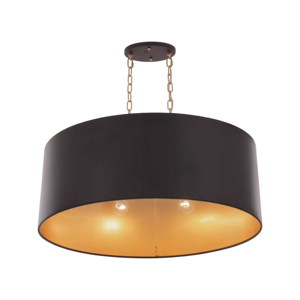 Cannery Six Light Pendant in Dark Bronze / French Gold Varaluz