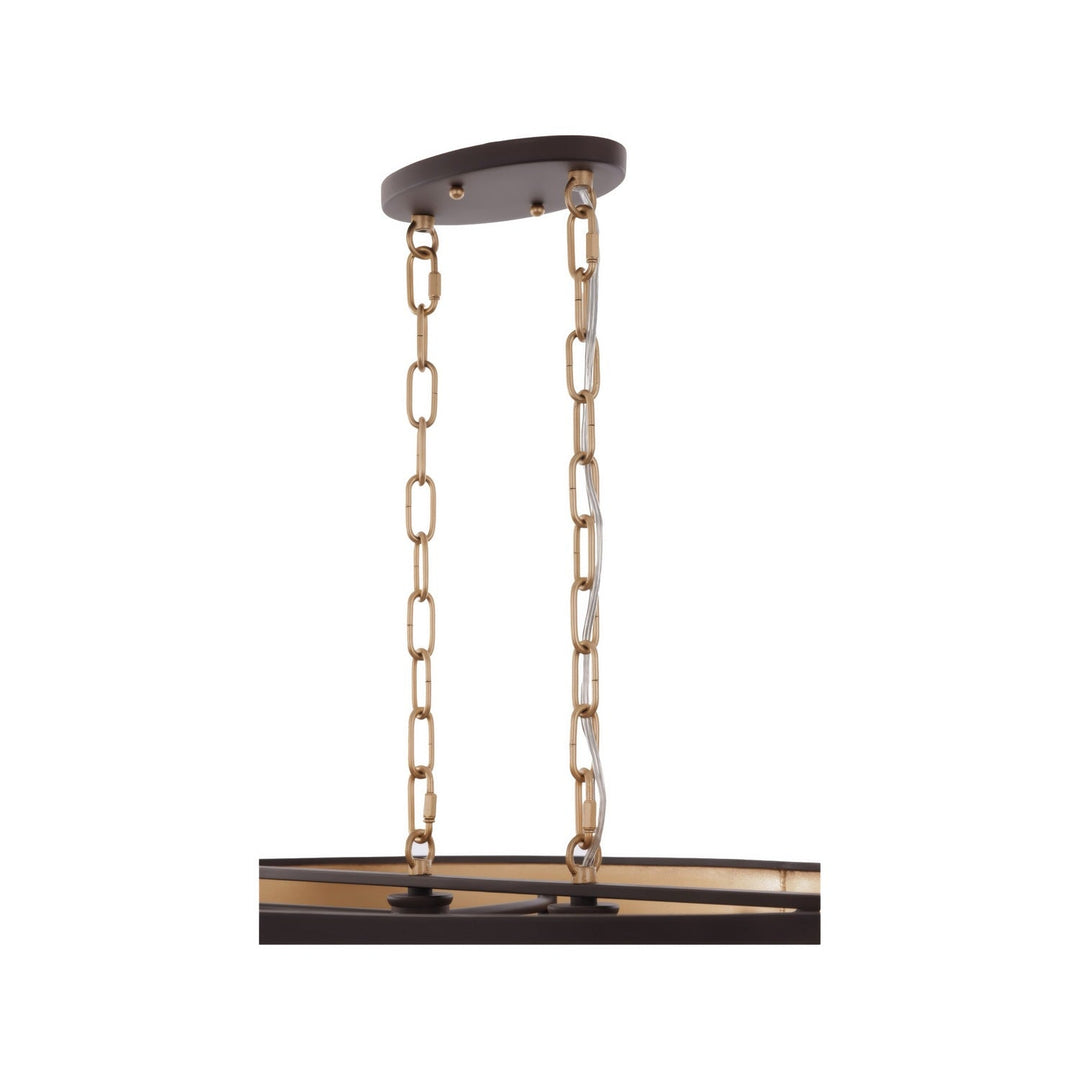 Cannery Six Light Pendant in Dark Bronze / French Gold Varaluz