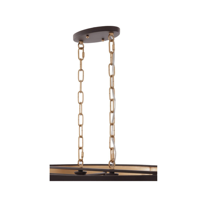 Cannery Six Light Pendant in Dark Bronze / French Gold Varaluz