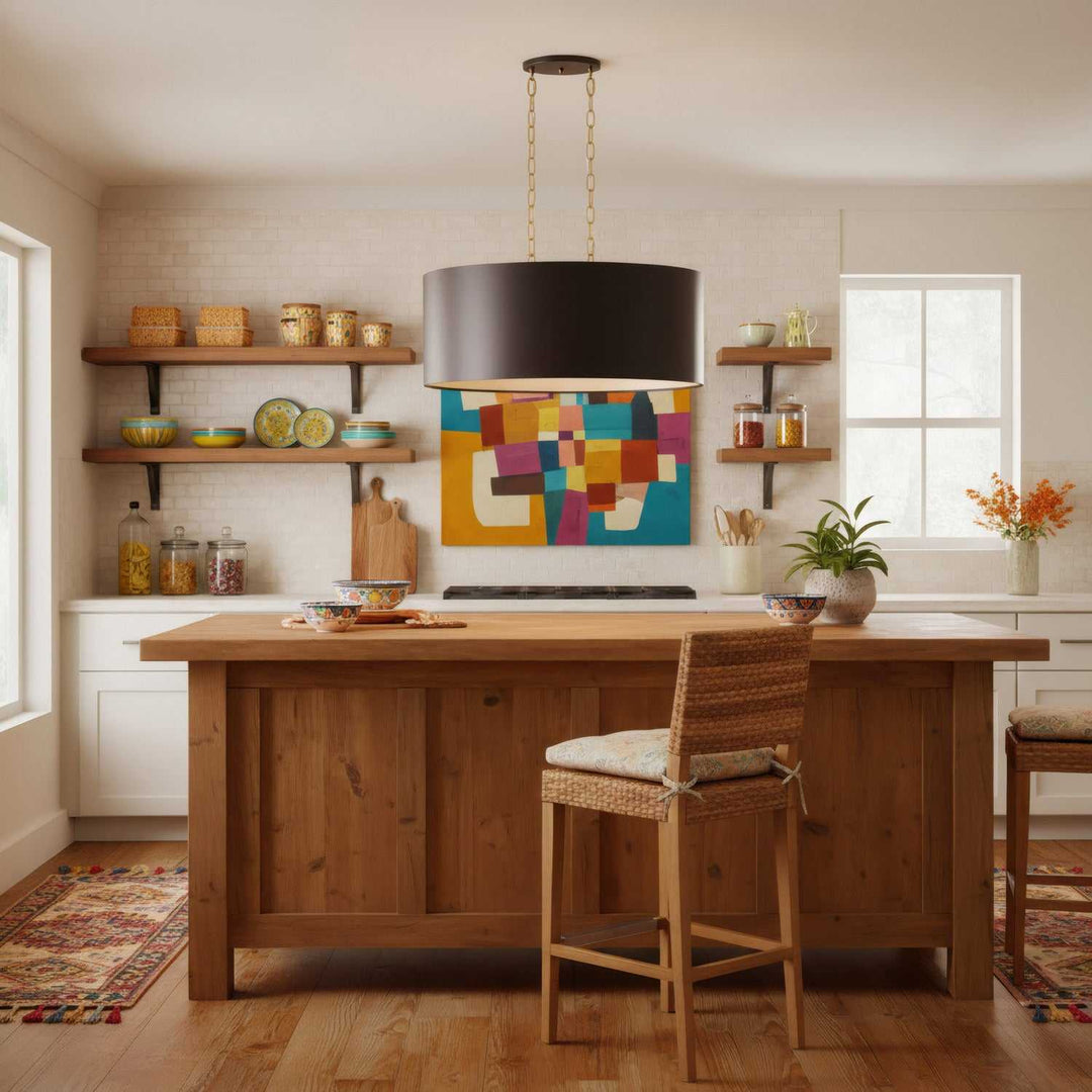 Cannery Six Light Pendant in Dark Bronze / French Gold Varaluz