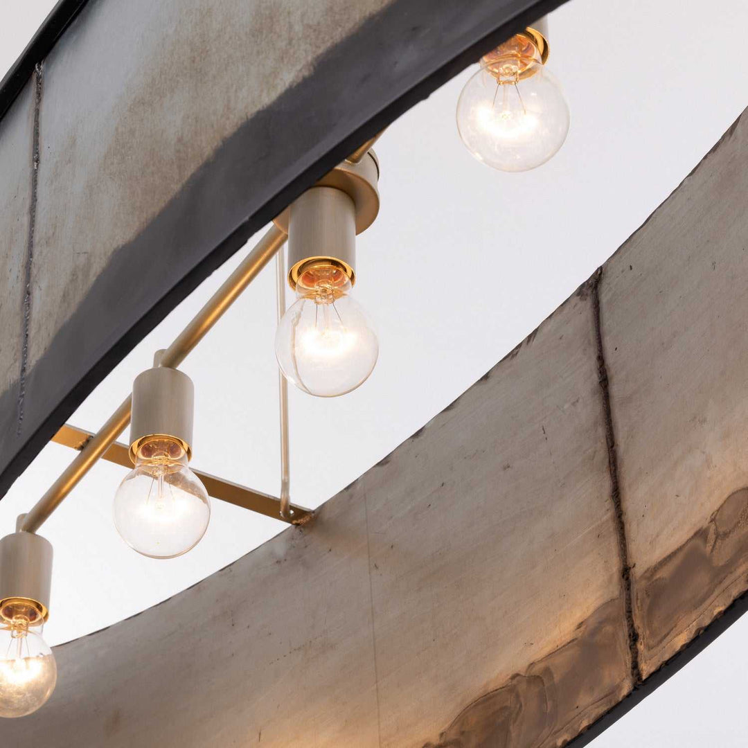 Cannery Seven Light Linear Pendant in Ombre Galvanized Varaluz