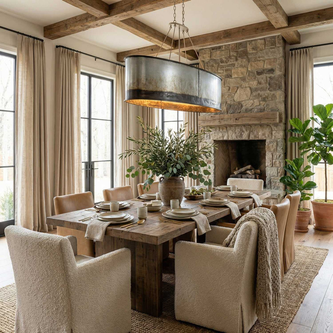 Cannery Seven Light Linear Pendant in Ombre Galvanized Varaluz