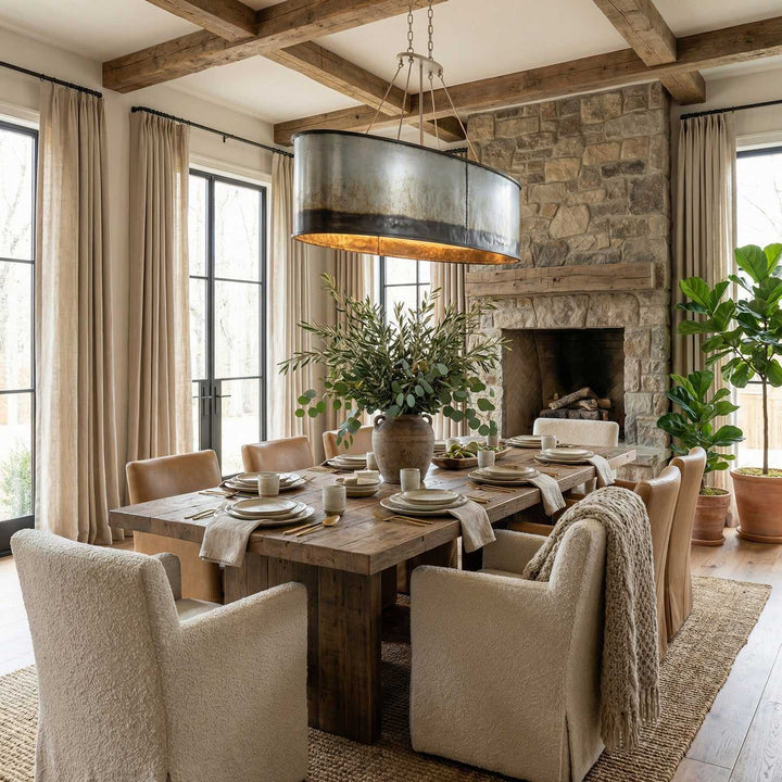 Cannery Seven Light Linear Pendant in Ombre Galvanized Varaluz
