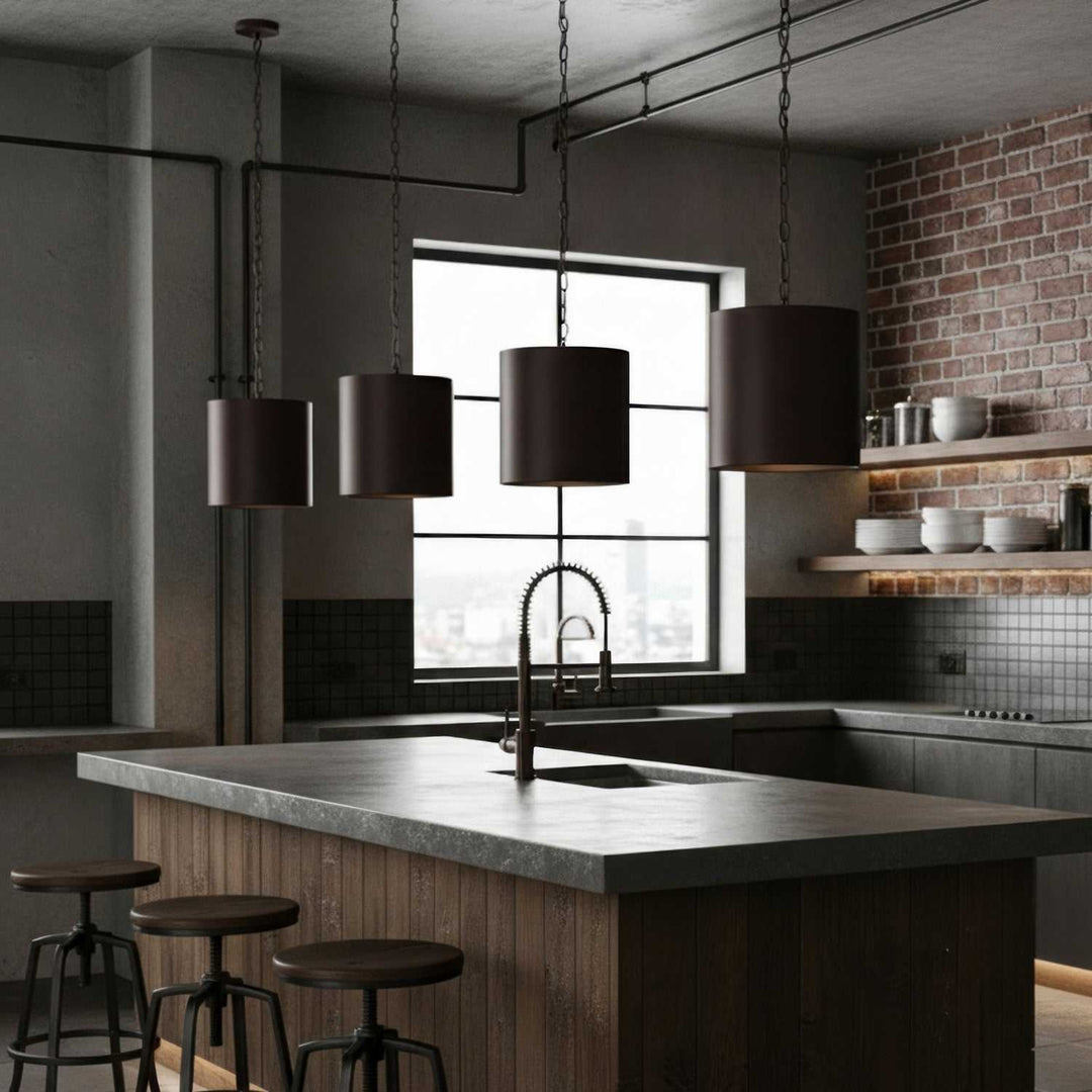 Cannery Two Light Pendant in Dark Bronze / French Gold Varaluz