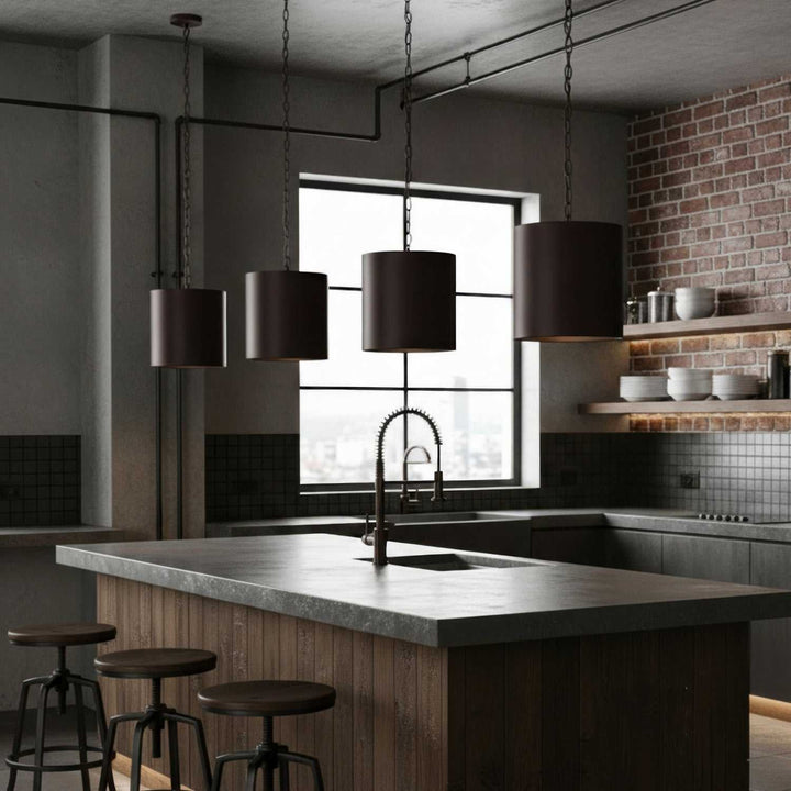 Cannery Two Light Pendant in Dark Bronze / French Gold Varaluz