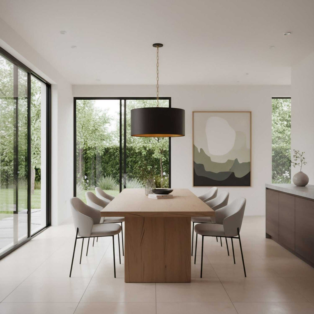 Cannery Four Light Pendant in Dark Bronze / French Gold Varaluz