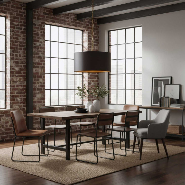 Cannery Four Light Pendant in Dark Bronze / French Gold Varaluz