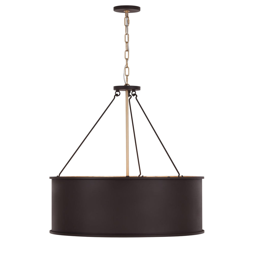 Cannery Five Light Pendant in Dark Bronze / French Gold Varaluz