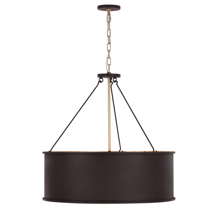 Cannery Five Light Pendant in Dark Bronze / French Gold Varaluz