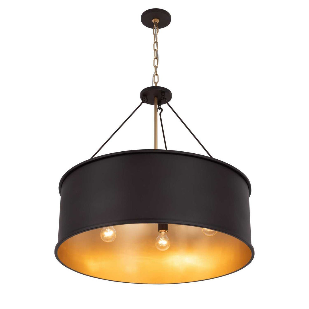Cannery Five Light Pendant in Dark Bronze / French Gold Varaluz