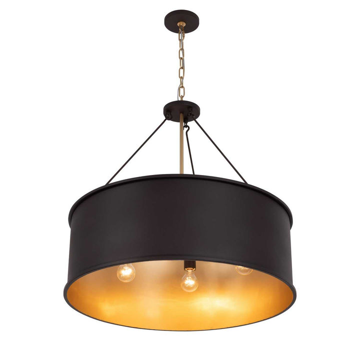 Cannery Five Light Pendant in Dark Bronze / French Gold Varaluz
