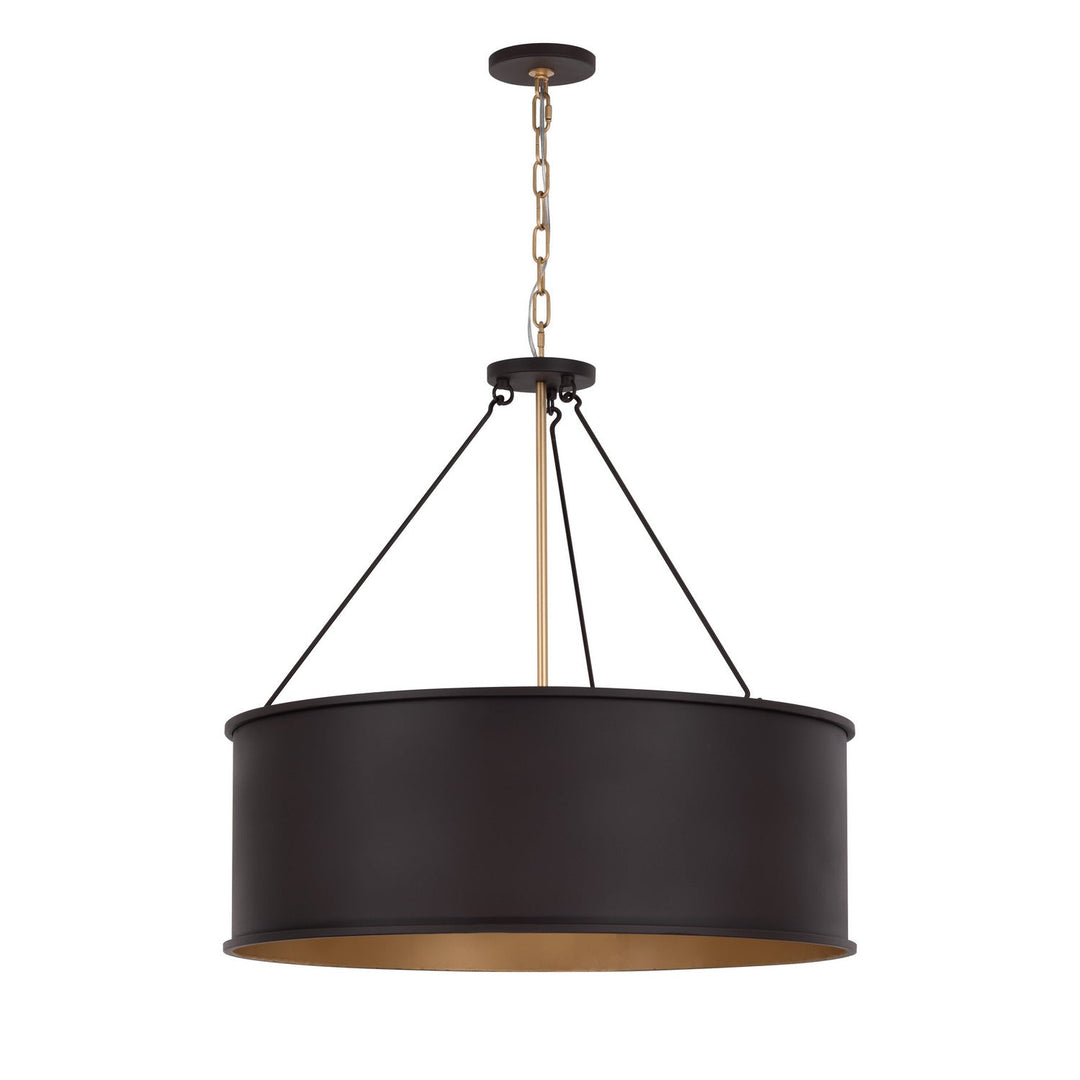 Cannery Five Light Pendant in Dark Bronze / French Gold Varaluz
