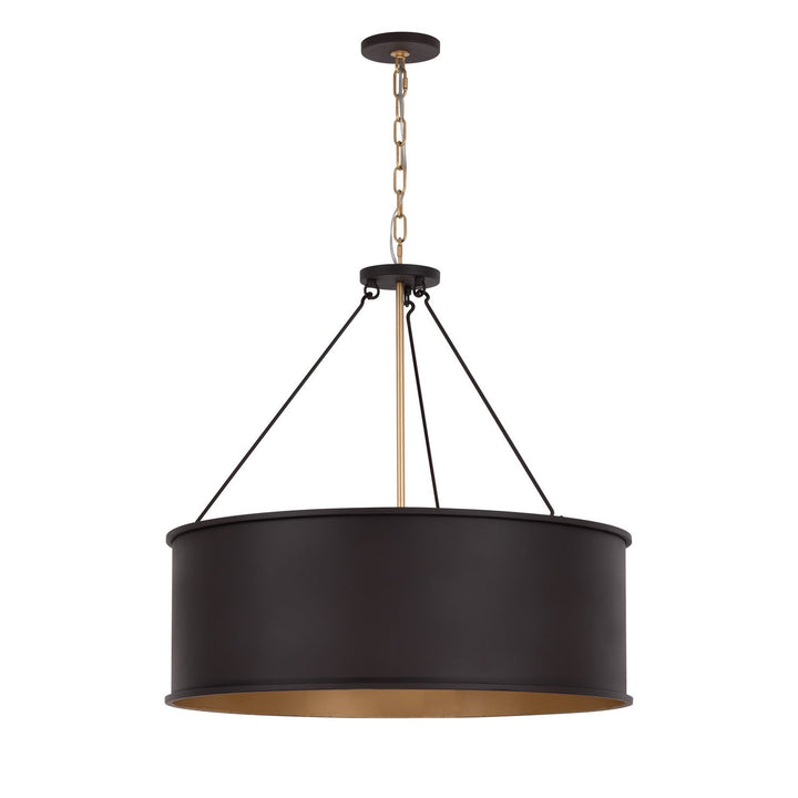 Cannery Five Light Pendant in Dark Bronze / French Gold Varaluz